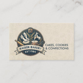 Cartão De Visita Rustic Bakery Store Pastry Dessert Sweet Cake Shop