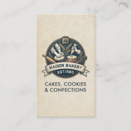 Cartão De Visita Rustic Bakery Store Pastry Dessert Sweet Cake Shop