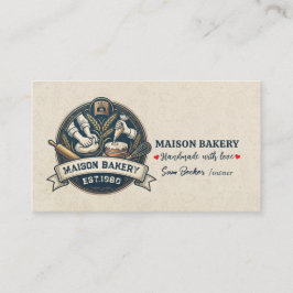 Cartão De Visita Rustic Bakery Store Pastry Dessert Sweet Cake Shop