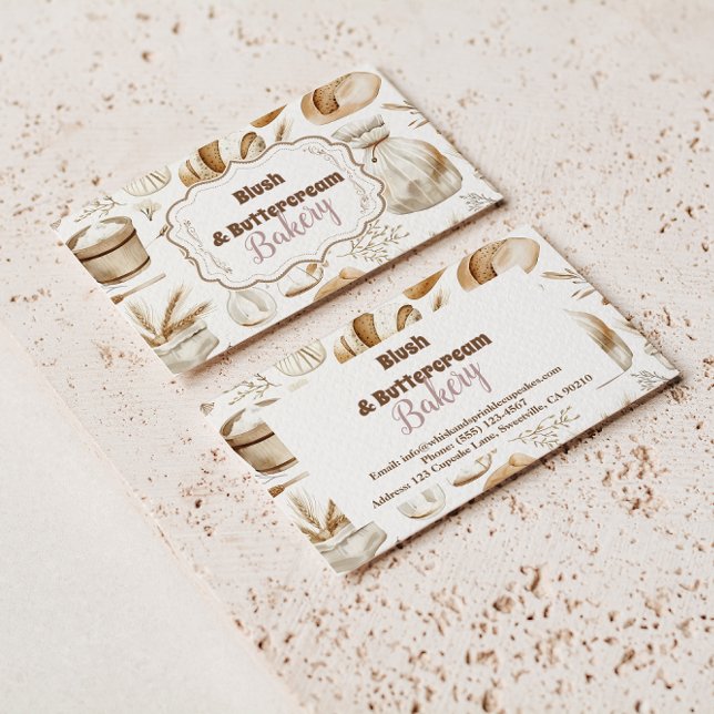 Cartão De Visita Rustic Baking Business (Criador carregado)