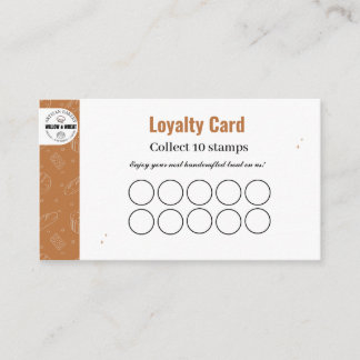 Cartão De Visita Rustic Caramel Bakery Loyalty Stamp Card