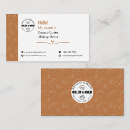 Cartão De Visita Rustic Caramel Bakery Owner Business Card