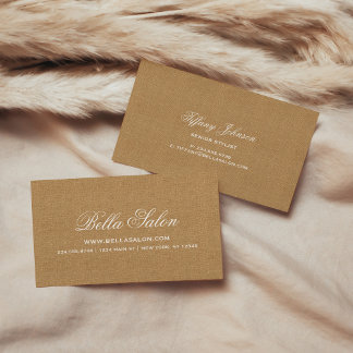 Cartão De Visita Rustic Chic Faux Burlap