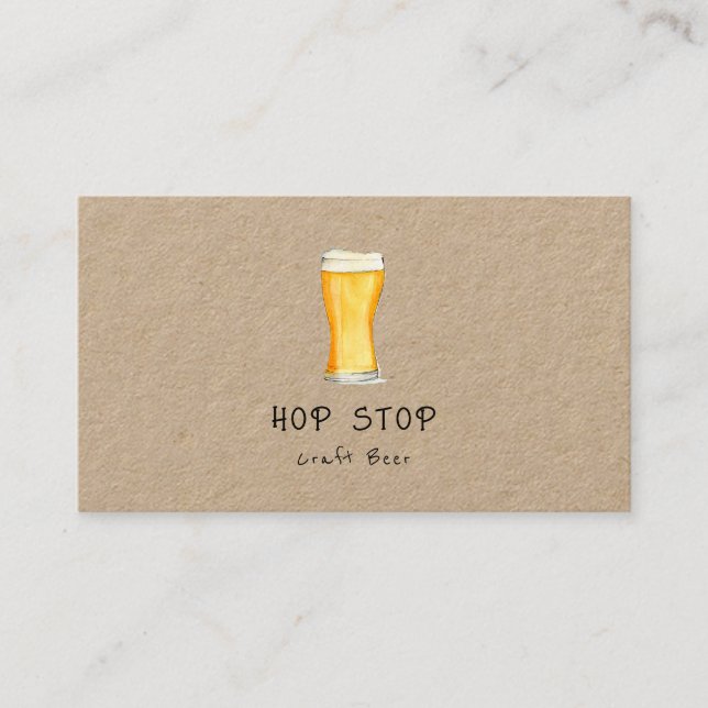 Cartão De Visita Rustic Craft beer brewery business card (Frente)