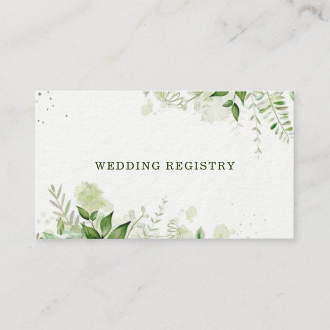 Cartão De Visita Rustic Greenery Vineyard Weding Registry Business (Frente)