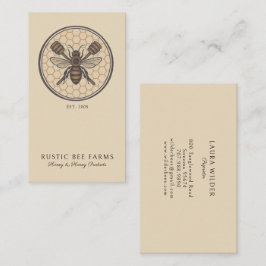 Cartão De Visita Rustic Honey Bee Beekeeper Apiary