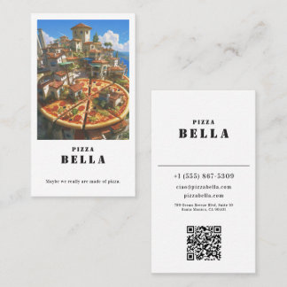 Cartão De Visita Rustic Italian Pizza Bella Coastal Town Shop