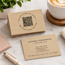 Rustic Kraft Código QR Marca Limpa Mínima