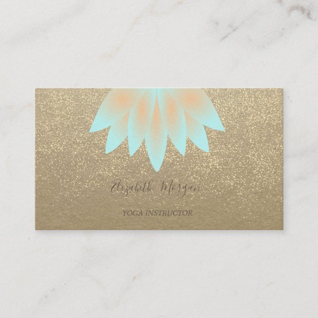 Cartão De Visita Rustic Kraft,Lotus,Confetti Yoga Instrutor (Frente)