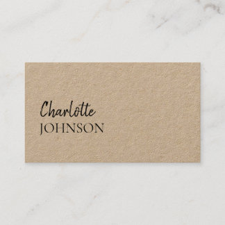 Cartão De Visita Rustic Kraft Script | Elegante Minimalista Artesan