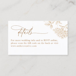 Cartão De Visita Rustic Vintage QR Code Wedding Details Card