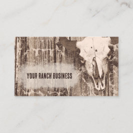 Cartão De Visita Rustic Vintage Western Brown Bull Crânio