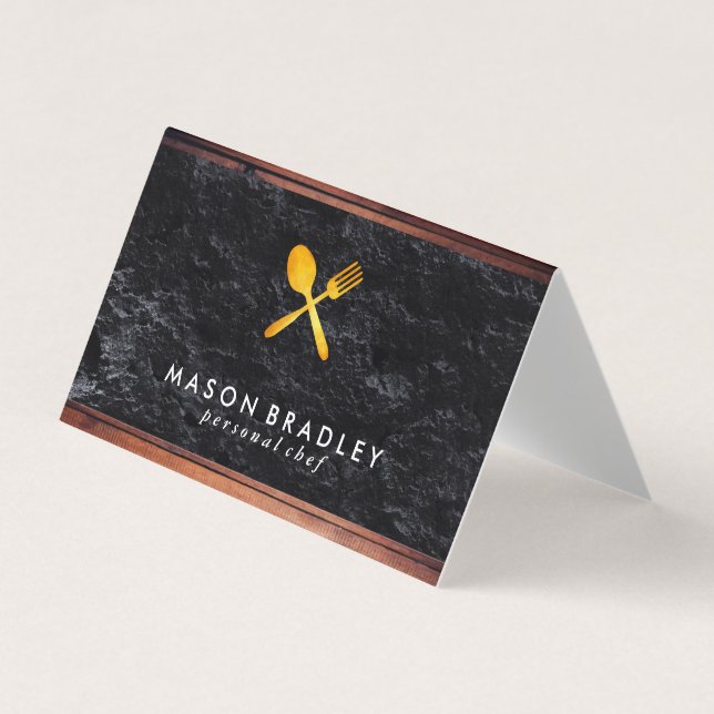 Cartão De Visita Rustic Wood Utensils (Frente)