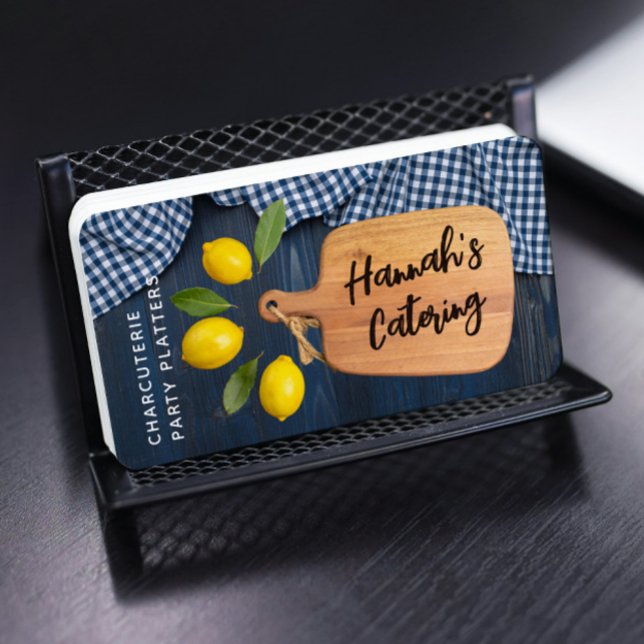 Cartão De Visita Rústica Madeira Cortando Conselho Citrus Cozinhar  (Criador carregado)