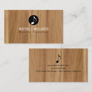 Cartão de Visita Rústico Com Nota Musical