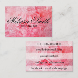 Cartão de visita rústico do rosa velho cor-de-ro