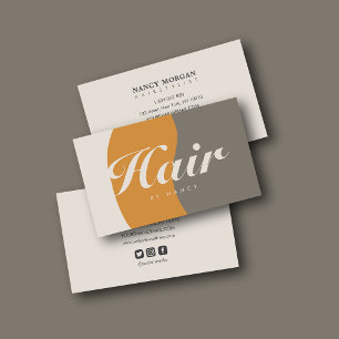 Cartão De Visita Rústico dos tons terrestres do salão do cabelo