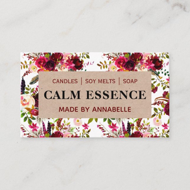 Cartão De Visita Sabão De Soja Melada De Soja Branca (Frente)