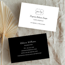 Cartão De Visita Sabonete simples preto e branco feito à mão Adicio