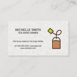 Cartão De Visita Saco de chá  Textura em papel japonês
