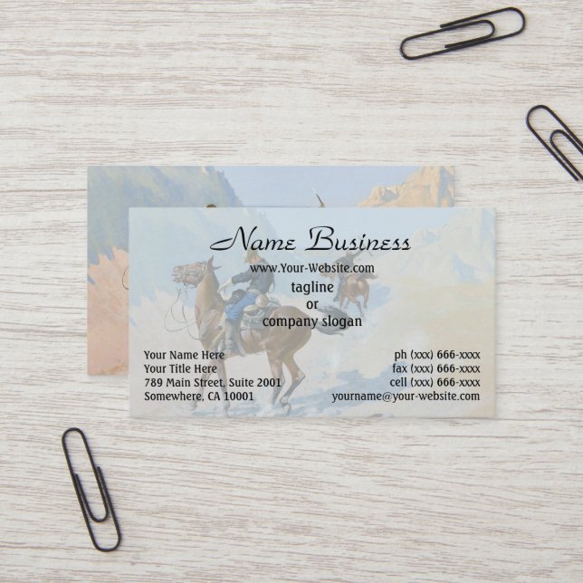 Cartão De Visita Sacrifício Militar Frederic Remington (A Ambush) (Frente/Verso In Situ)