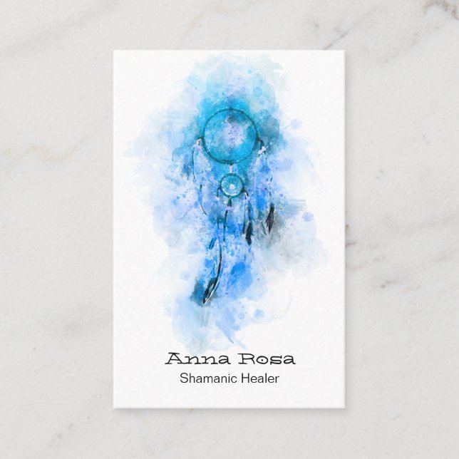 Cartão De Visita *~ Sacro Shamanic Dream Catcher Tribal Shaman QR (Frente)