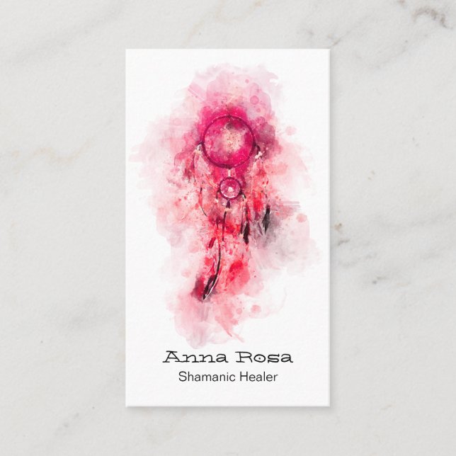 Cartão De Visita *~* Sacro Shamanic Dream Catcher Tribal Shaman QR (Frente)