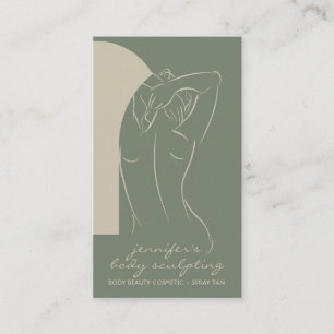 Cartão De Visita Sage beige Body Esculpindo O Pano De Pulverizaçã