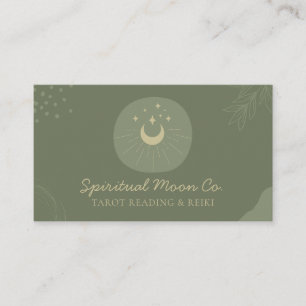 Cartão De Visita Sage Dourada Lua Stars Espiritual Reiki