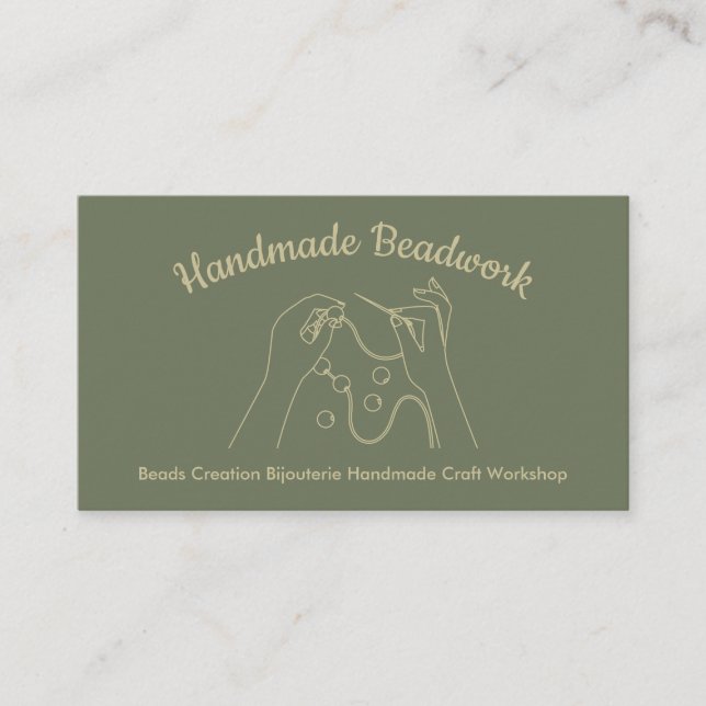 Cartão De Visita Sage Dourado Miçanga Creative Bijouterie (Frente)