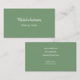 Cartão De Visita Sage green hair stylist adicionar nome ao site de 