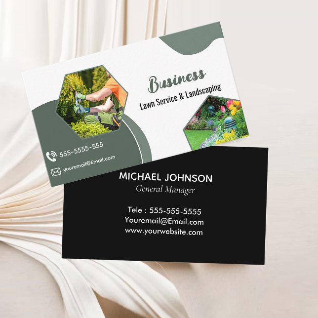 Cartão De Visita Sage Green Lawncare & Landscaping Service (Sage Green Lawncare & Landscaping Service Business Card)