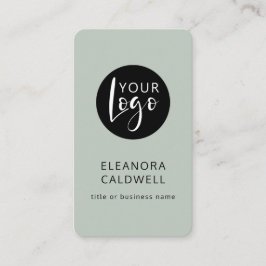 Cartão De Visita Sage minimalista do logotipo do código QR da mídia