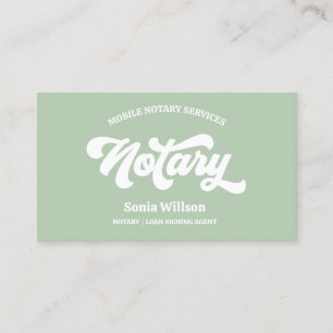 Cartão De Visita Sage Notary Loan Signal Agent Calliographic