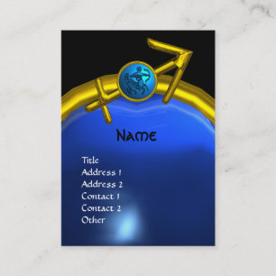 Cartão De Visita SAGITTARIUS MONOGRAM Sapire azul-amarelo