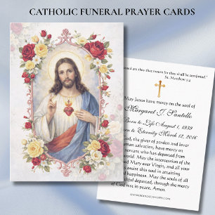 Cartão De Visita Sagrado Coração de Jesus Memorial Funerário Católi