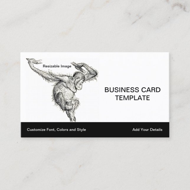 Cartão De Visita Saindo - Jovem Erangutan Ape (Frente)