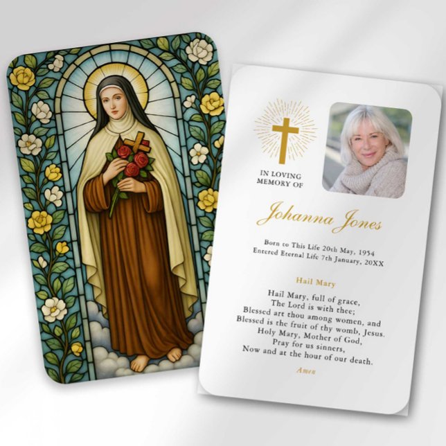 Cartão De Visita Saint Therese of Lisieux Bereavement Sympathy Card (Criador carregado)