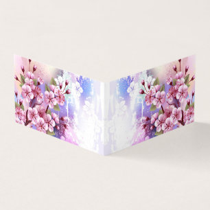 Cartão De Visita Sakura rosa no fundo da pintura