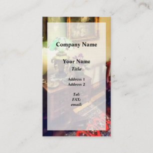 Cartão De Visita Sala Aconchegante com Abajur de Pétalas de Flor