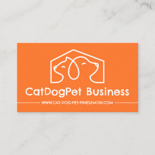 Cartão De Visita Sala de Recreação para Cachorros Orange Daycare