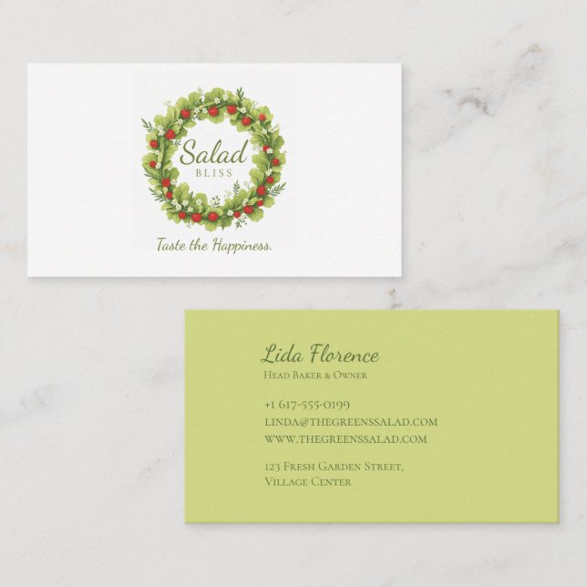 Cartão De Visita Salad Bliss (Frente/Verso)
