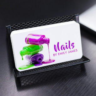 Cartão De Visita Salão de Artista de Esmalte Colorido