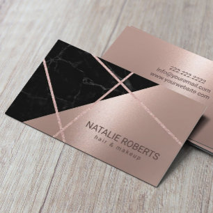 Cartão De Visita Salão de Artista de Maquiagem e Cabelo Dourado Mo