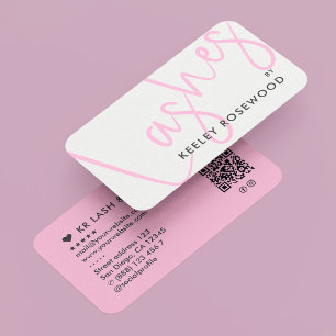 Cartão De Visita Salão de Beleza Aesthetic Lashes Rosa