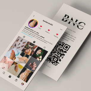 Cartão De Visita Salão de Beleza Artista de Unhas Minimalista Areia