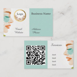 Cartão De Visita Salão de beleza Código QR personalizado profission