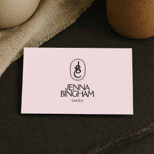 Cartão De Visita Salão de Beleza com Letreiro Elegante Logotipo de