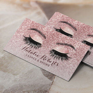 Cartão De Visita Salão de beleza das extensões Eyelash com brilho