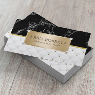 Cartão De Visita Salão de beleza de mármore na moda do cabeleirei